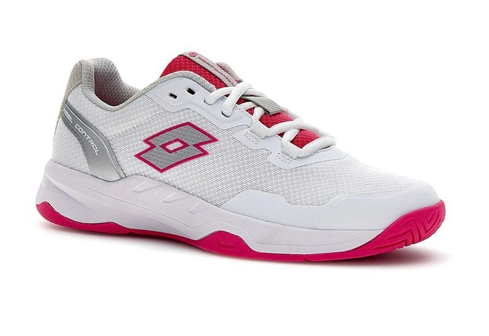 Женские Кроссовки теннисные Lotto Mirage 600 III ALR - полностью белый/серебристый металл/гламурный розовый