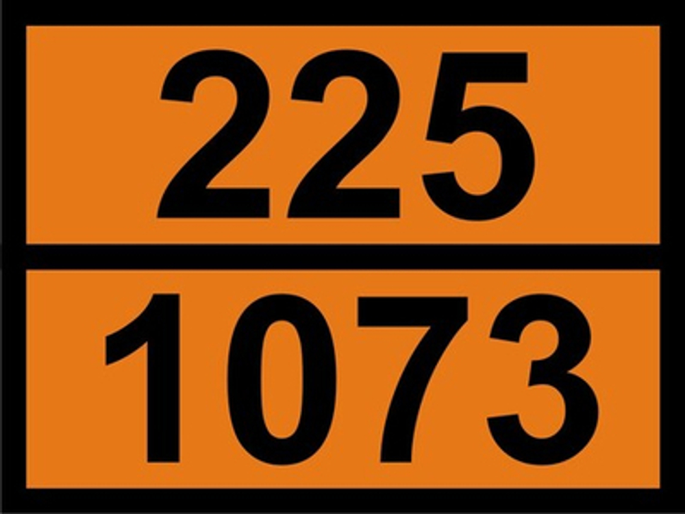 Наклейка "Жидкий кислород 225 / 1073" ДОПОГ