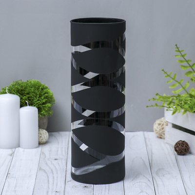 Ваза Вернисаж чёрный трубка 107  30см , 2,2л