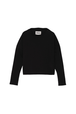 ZARA X BENITO ANTONIO ФУТБОЛКА УКОРОЧЕННОГО КРОЯ С ДЛИННЫМИ РУКАВАМИ, ЧЕРНЫЙ