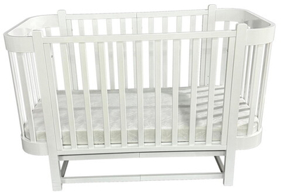 Детская кроватка Кедр Florencia продольный маятник 3 в 1 белый/белый