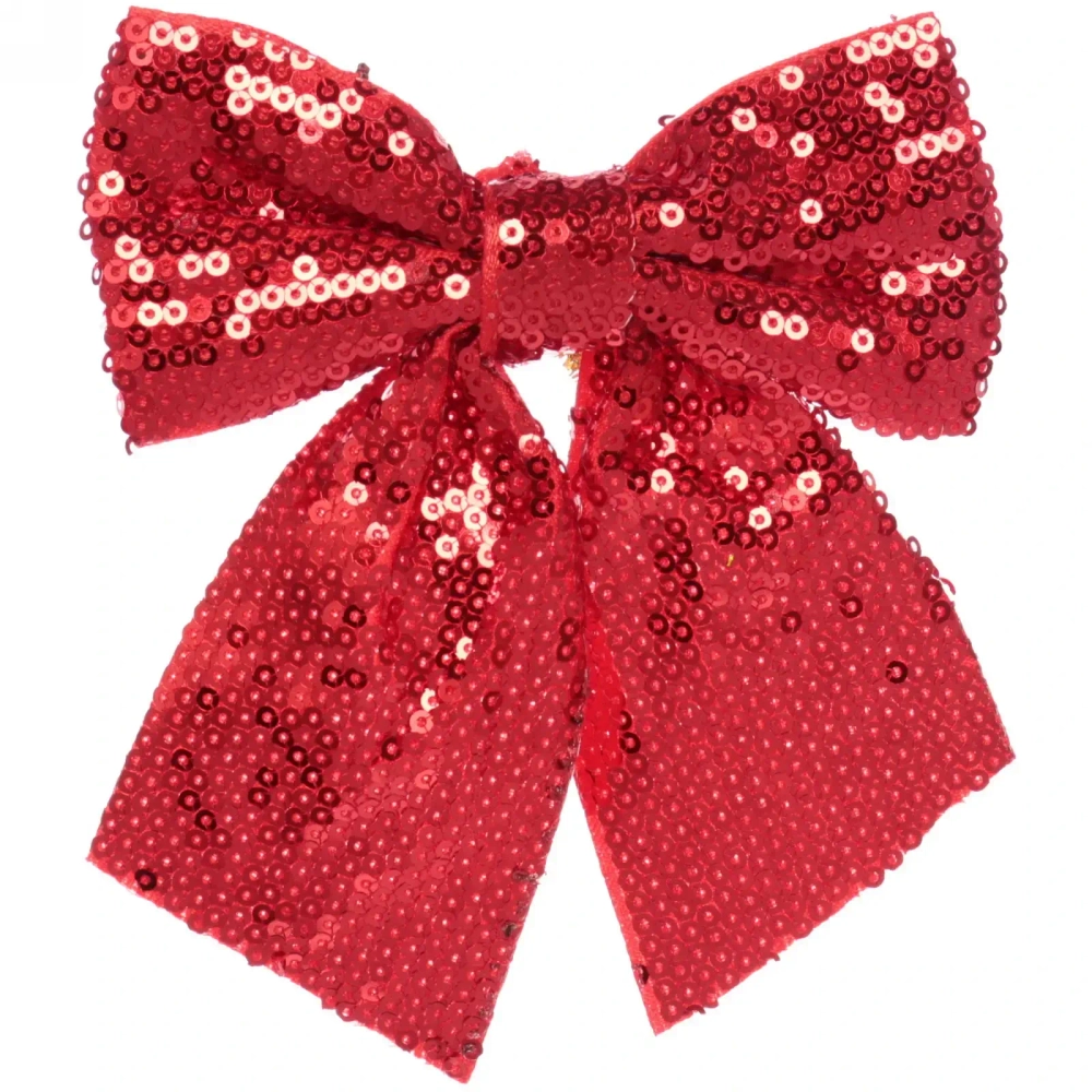 Бант на ёлку «Блеск» 12*14 см (набор 4 шт), Красный