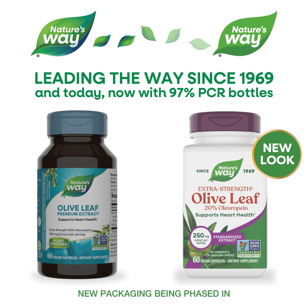 Nature's Way, лист оливы, 60 веганских капсул
