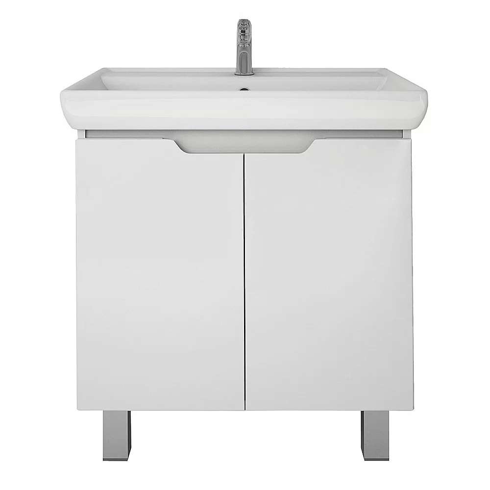 Тумба с раковиной подвесная/напольная Dreja Q PLUS (D) 70 белый глянец
