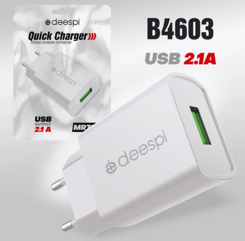 Сетевой адаптер питания DEESPI DS-MR79 5V/2,1A 1USB (белый)