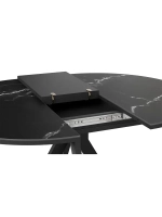 Стол кухонный Стекло матовое черный мрамор 100(132)х75х75 см