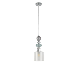 8292/1A MODERNI LN26 367 хром/белый/прозрачный, металл/стекло/хрусталь Подвес E27 1*60W 220V GANNA