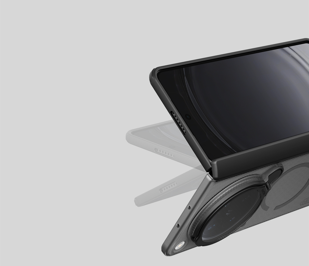 Чехол прозрачный тонированный с MagSafe на OPPO Find N6, серия Super Frosted Shield Prop Magnetic (версия с прозрачной крышкой объектива) от Nillkin