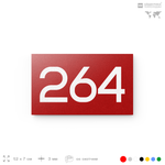 Номер на дверь 264, табличка на дверь для офиса, квартиры, кабинета, аудитории, склада, красная 120х70 мм, Айдентика Технолоджи