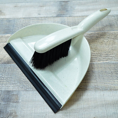 Щетка-сметка "Malta" с совком с совком с кромкой (бежевый флэк)