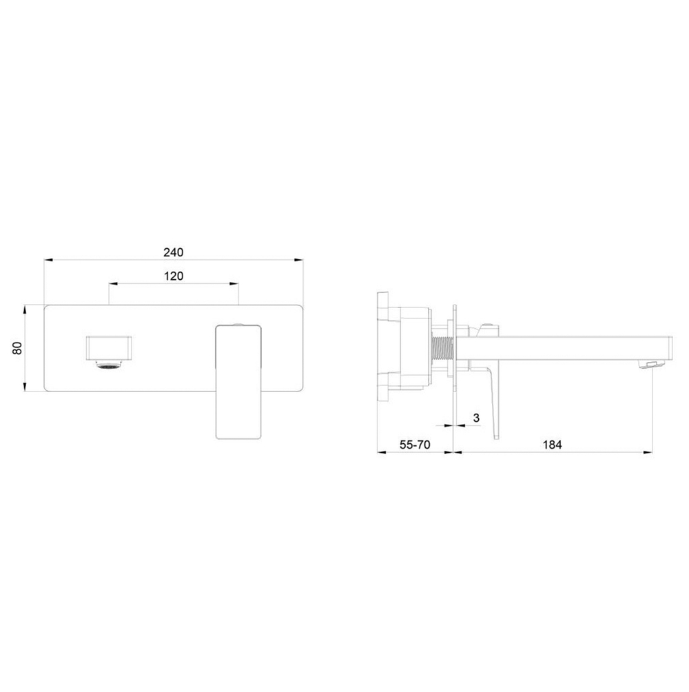 Смеситель для раковины встраиваемый WONZON & WOGHAND CUBE 2.0, Брашированное золото (WW-88869068-BG)