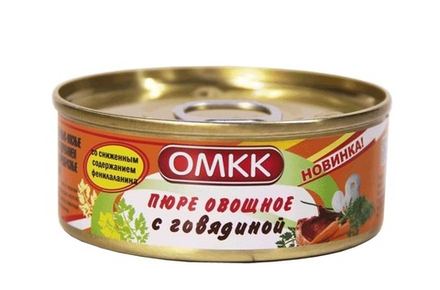 Пюре овощное с говядиной для детского питания 100г. Оршанский МК