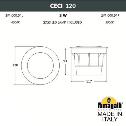 Грунтовый светильник FUMAGALLI CECI 120 2F1.000.000.AXG1L