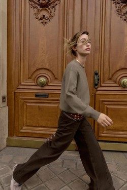 ZARA ОДНОТОННЫЙ СВИТЕР, НЕЙТРАЛЬНЫЙ РОЗОВО-СЕРЫЙ