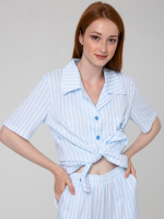 Пижама с брюками КБ-014П/белоголубая-полоса