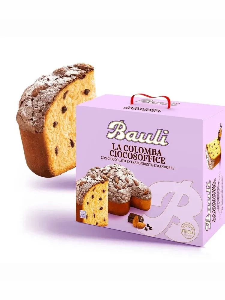 Кулич (кекс) c миндалем и кусочками шоколада "Bauli" "Сolomba Ciocosoffice" 750 г