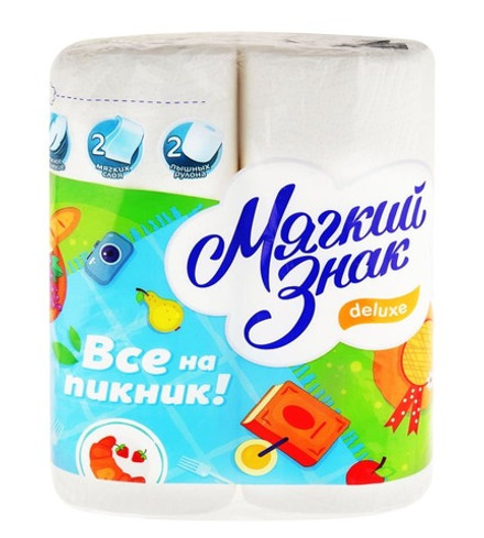 Бумажные полотенца "Мягкий знак" Deluxe 2 слоя 2 рулона