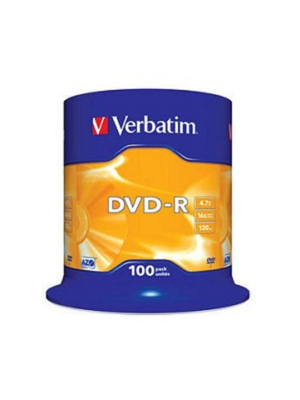 Verbatim  Диски DVD-R  4.7Gb 16-х, 100 шт, Cake Box (43549)