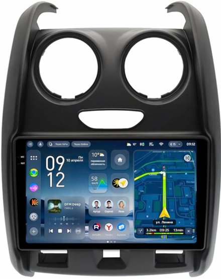 Магнитола для Renault Duster 1 2015-2020, Lada Largus 2021+ (мультируль/джойстик, рамка большая матовая) - Teyes CC4-PRO монитор 9.5" 2K QLED на Android 13, Snapdragon 778G, AI, CarPlay, DSP, 4G SIM-слот