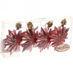 Ёлочные игрушки «Таинственное очарование» Звезда остроконечная 6 см (набор 4 шт), розовое золото