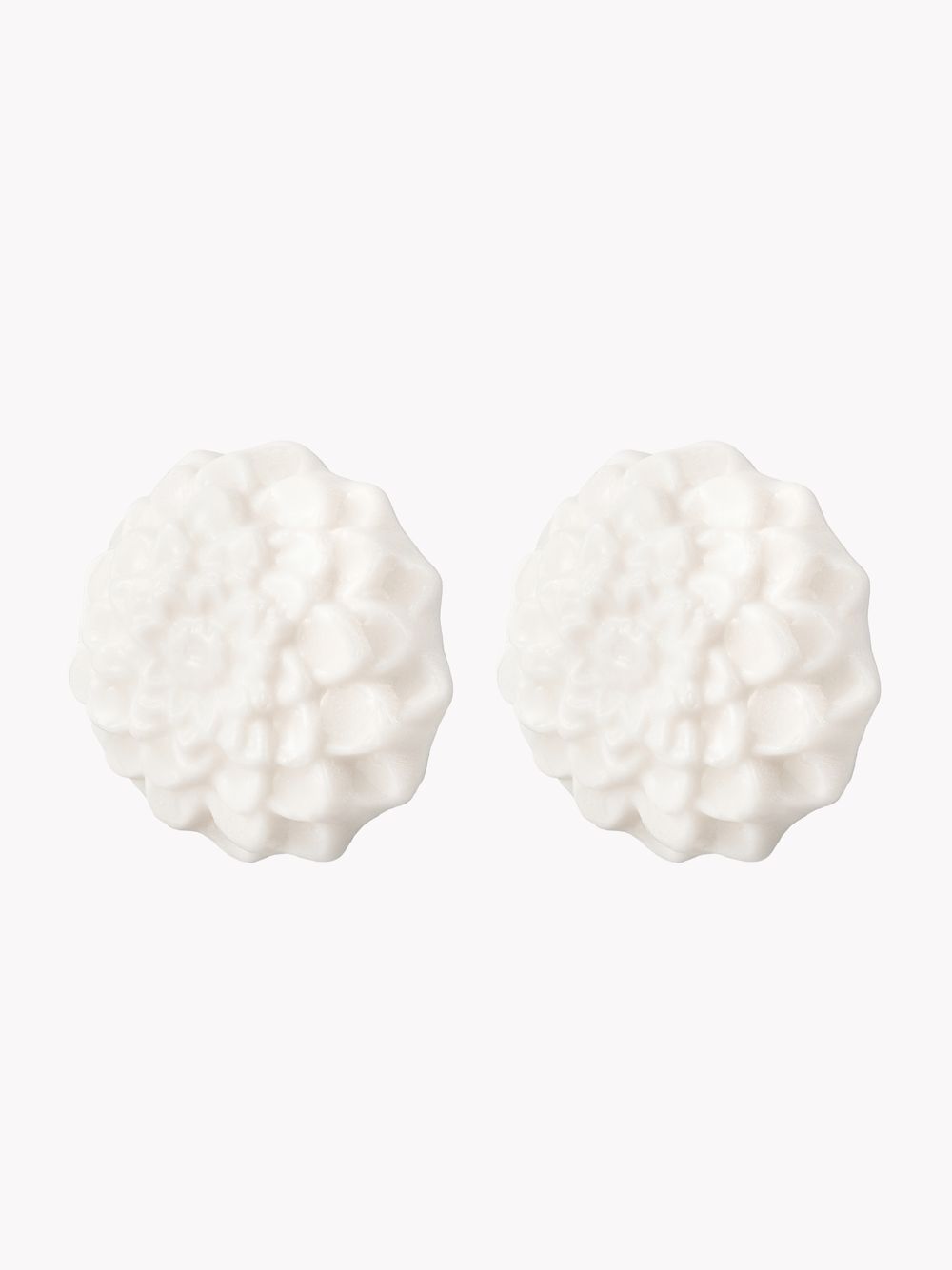 Серьги Георгин, белый фарфор