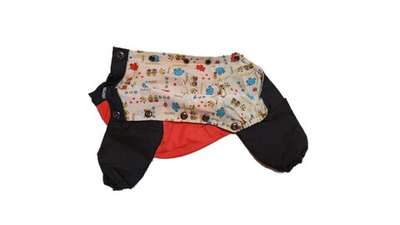 Комбинезон,  утепленный байкой 19 девочка (обхват груди 34 - 39) коралл - черный