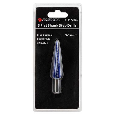 Сверло ступенчатое спиральное HSS4241(3-14мм)в блистере Forsage F-44738S