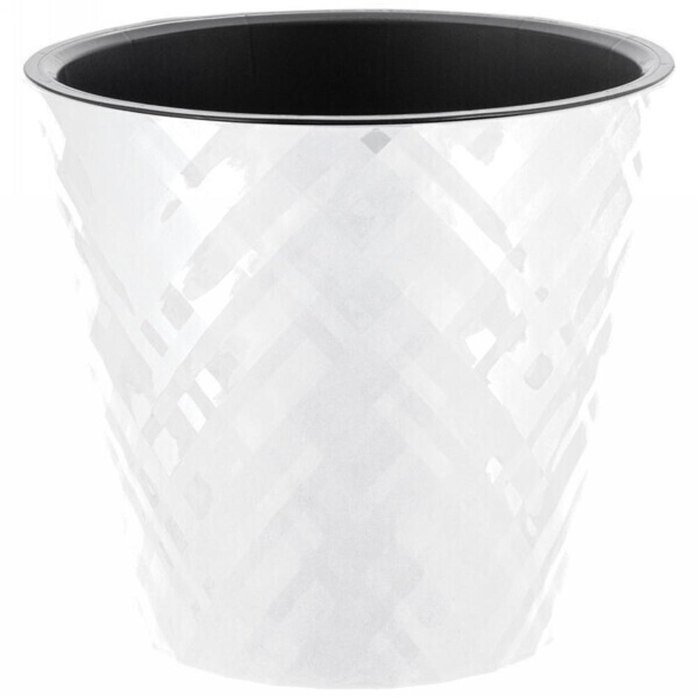 Горшок для цветов пластиковый 3,3л d-19см «Manhattan» c дренажной вставкой, белоснежный жасмин