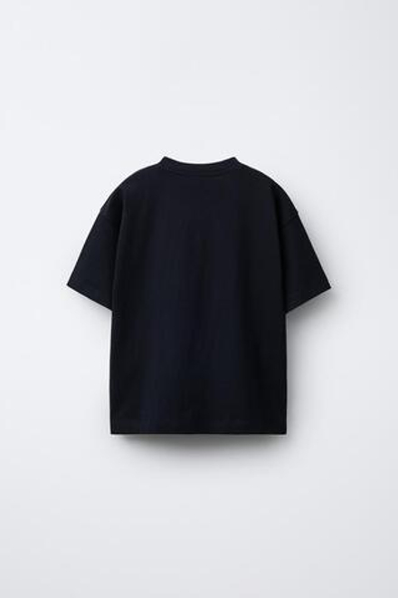 ZARA ФУТБОЛКА С ПРИНТОМ, ЧЕРНЫЙ