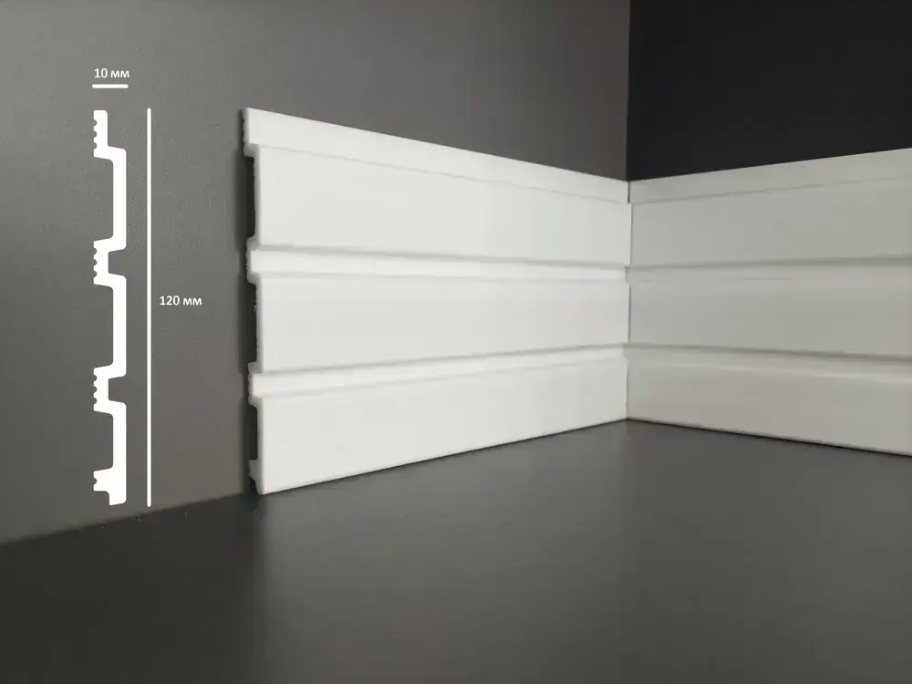 Стеновая панель 3D BOARD (2900х120х10мм) 10120 белая