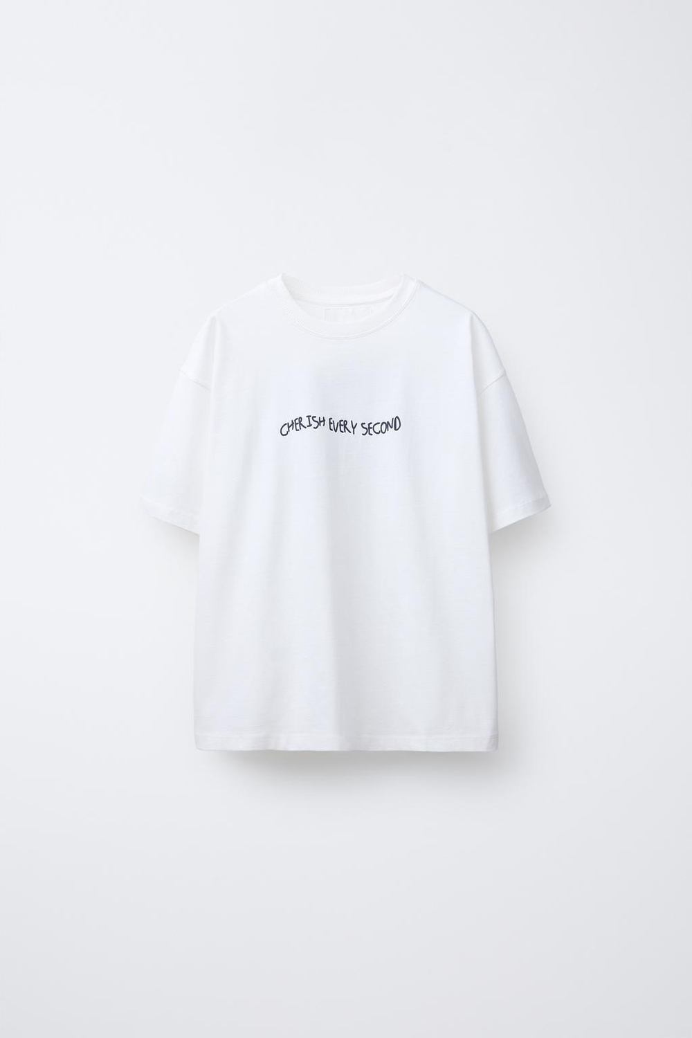 ZARA ФУТБОЛКА С НАДПИСЬЮ, БЕЛЫЙ