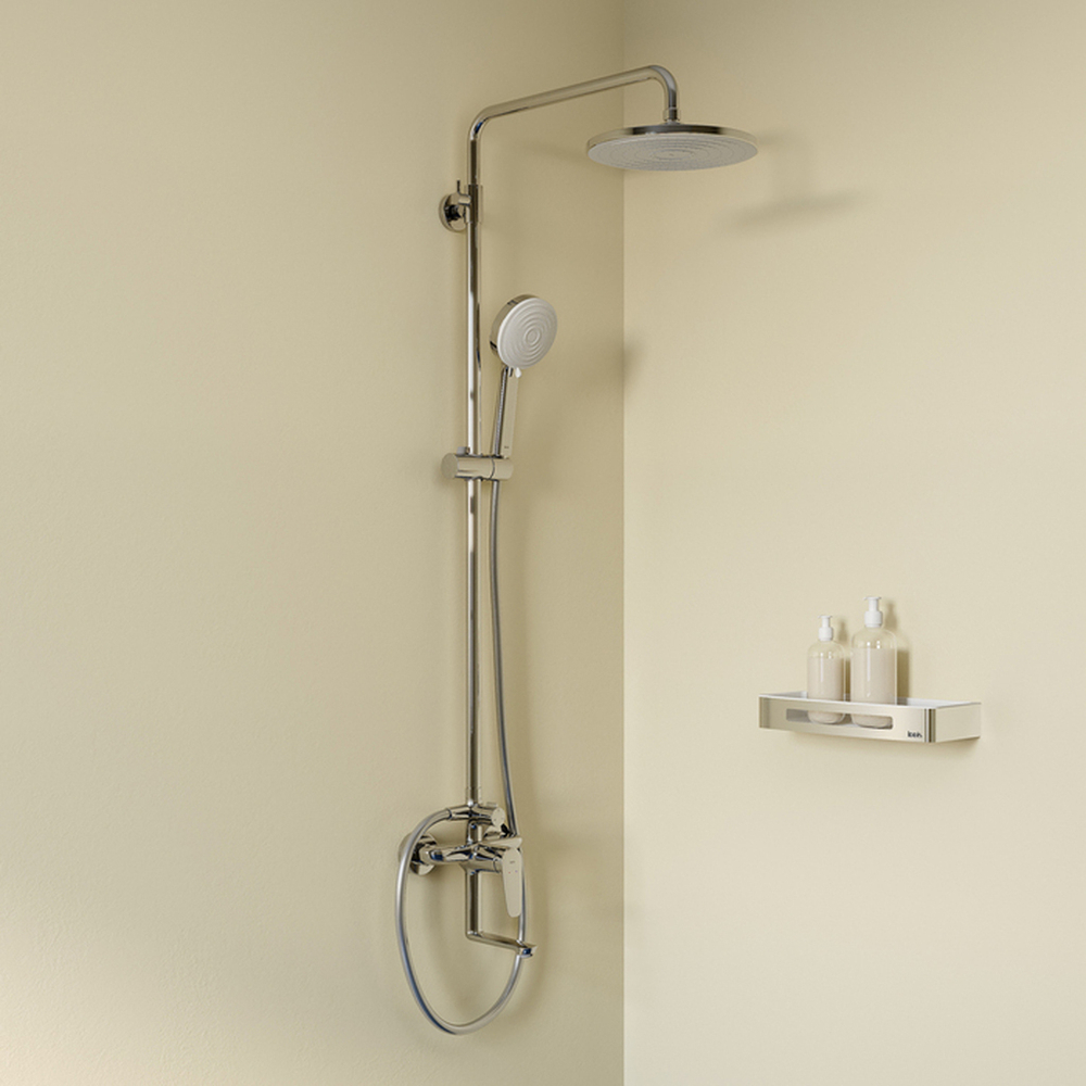 Душевая система 35к IDDIS ZDXSB3Fi06 "Zodiac X" лейка "Тропический душ" пов. излив ХРОМ