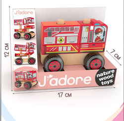 Детская деревянная игрушка Пожарная машина, серия "Службы спасения" Jadore