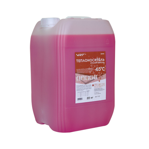 Теплоноситель VRT VR.E.G.20.65 (этиленгликоль, -65 град) 20 кг РОЗОВЫЙ