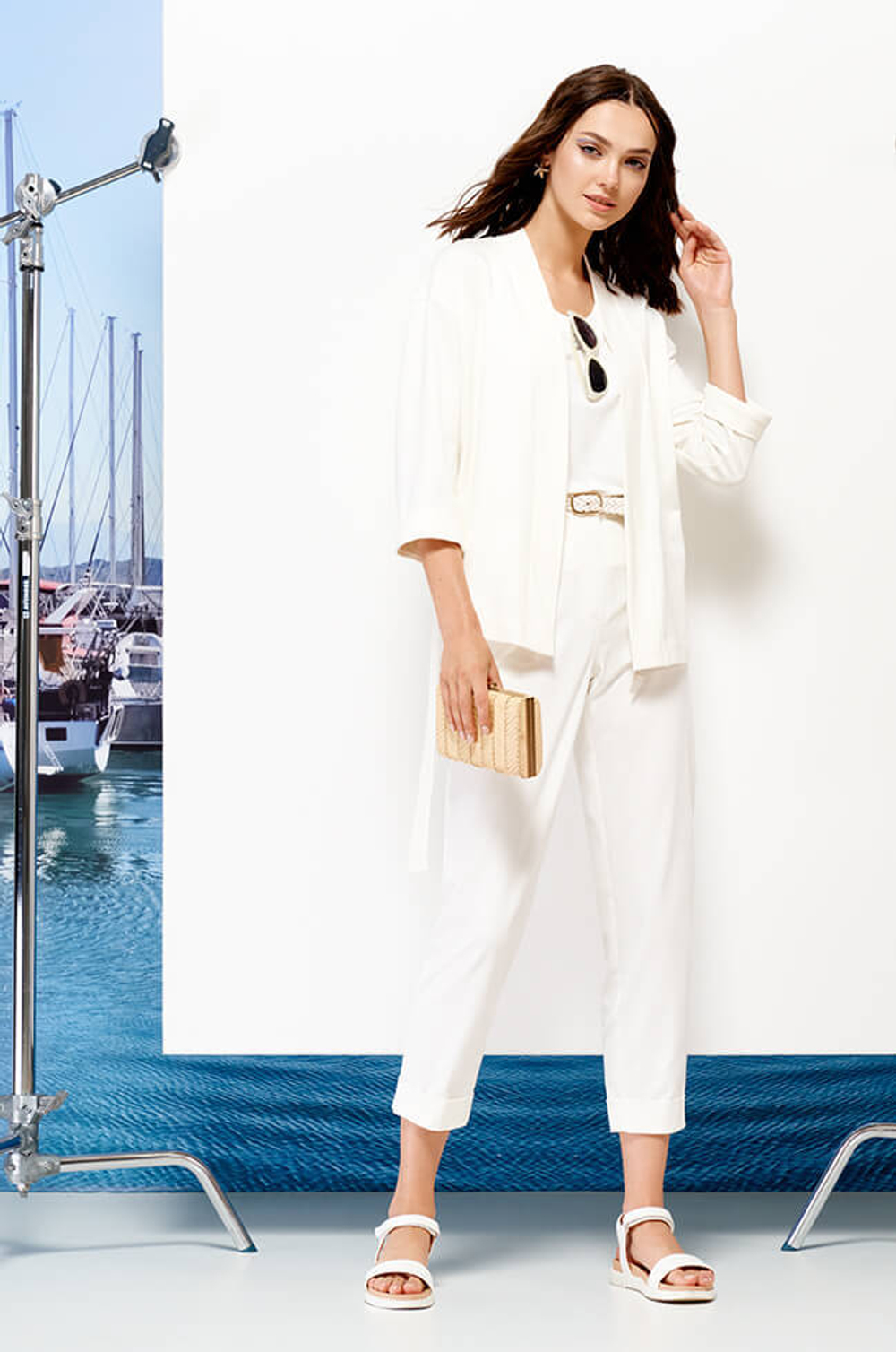 3912 Брюки женские (молочный)