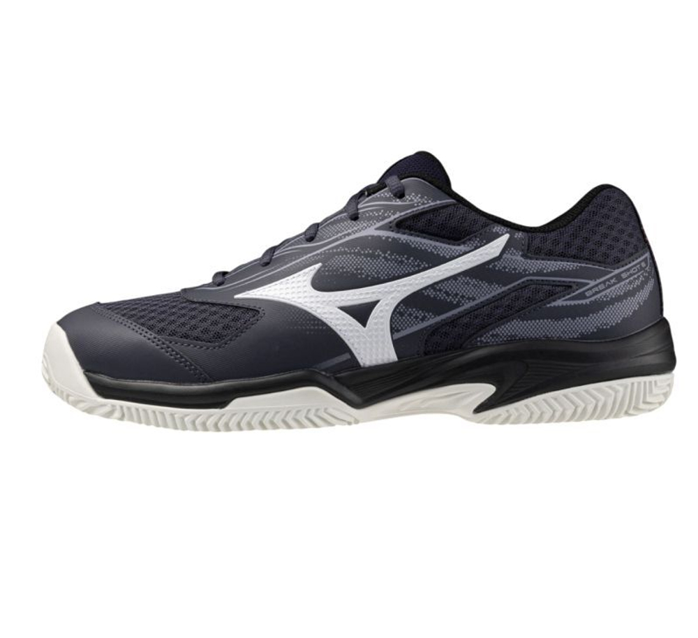 Мужские кроссовки теннисные Mizuno Break Shot 5 CC - odyssey gray/white/blue granite
