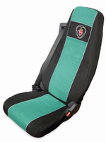 Чехлы SCANIA: 6 серия 2 высоких сиденья (полиэфир, черный, зеленая вставка)