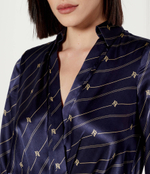 Шелковое боди Elisabetta Franchi - темно-синий(CB00146E2)