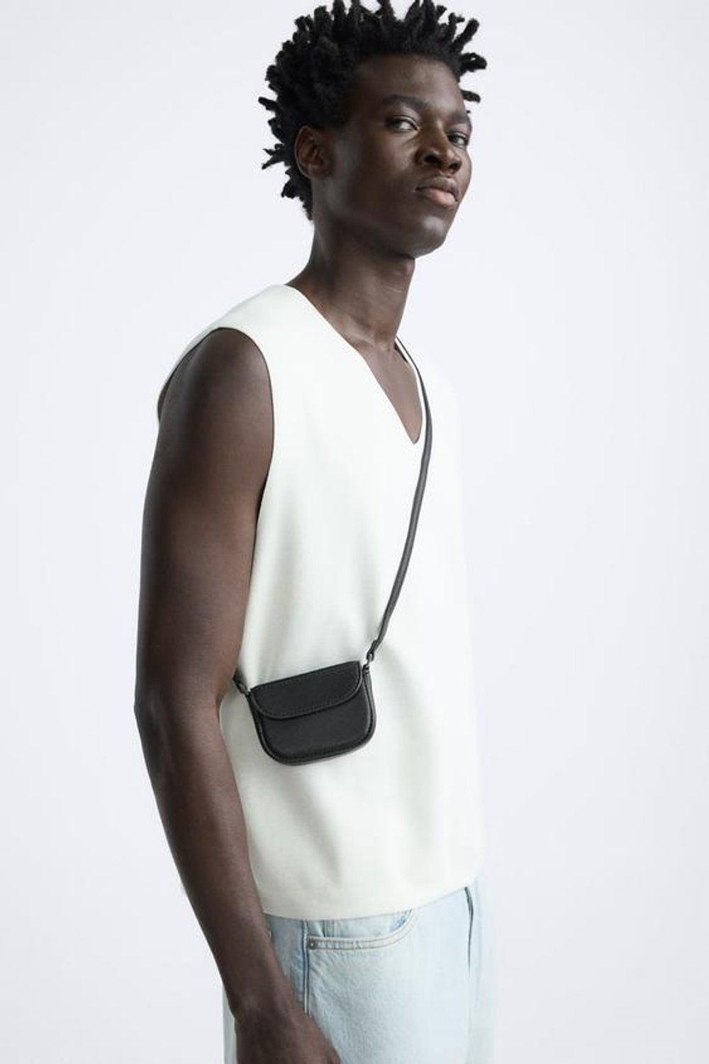 ZARA НЕБОЛЬШАЯ СУМКА С КЛАПАНОМ, ЧЕРНЫЙ