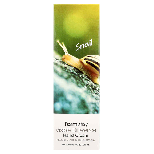 Farmstay, Visible Difference Hand Cream, Snail, 100 г (3,52 унции)