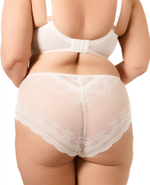 Женские трусики из гипюра с цветочным рисунком (Размер: XXL) (Цвет: кремовый)