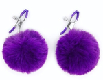 Зажимы для сосков с фиолетовым пушком (Цвет: фиолетовый)