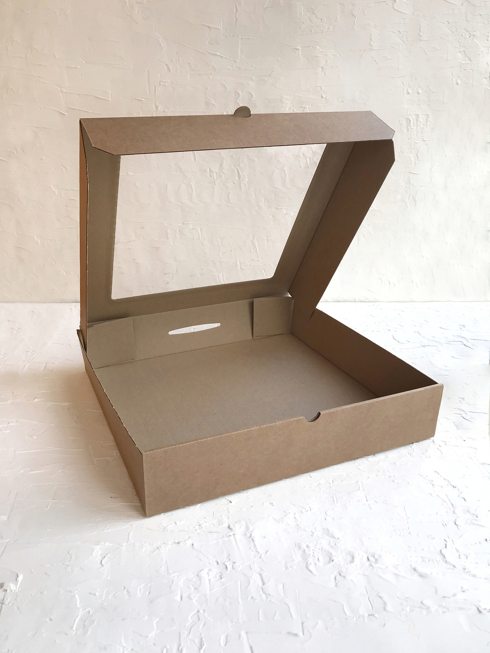 Коробка 35 х 35 х 7 см с окном, бурая