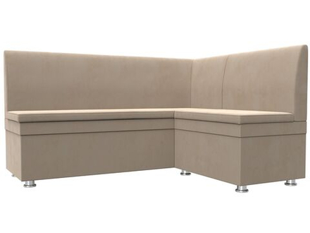 Диван кухонный угловой Уют правый угол, Бежевый, Велюр, 109626