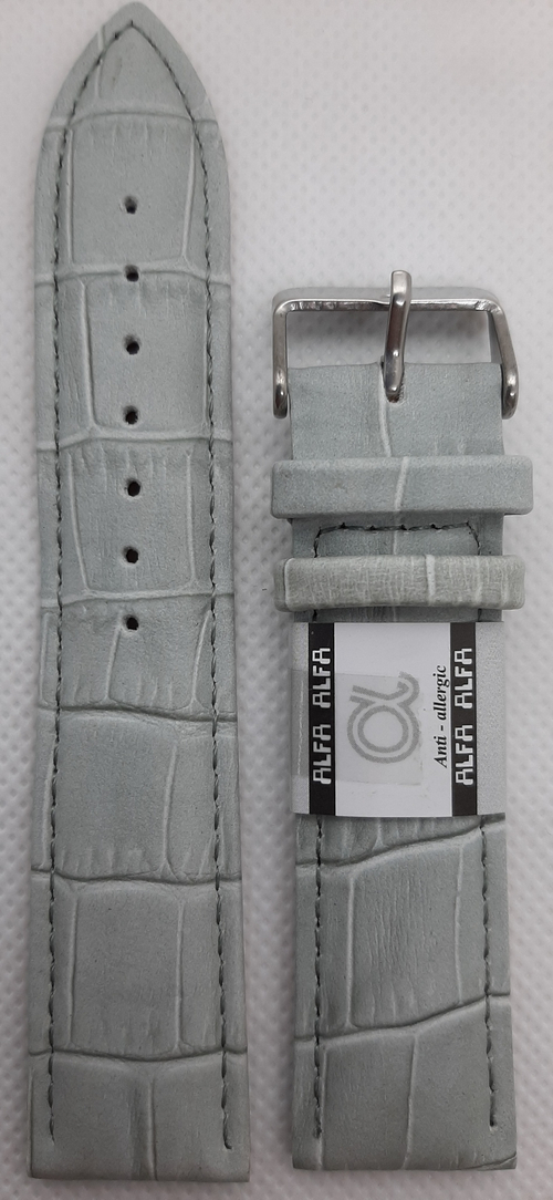 РЕМЕНЬ КОЖАНЫЙ 22мм СЕРЫЙ(1306.22.11)