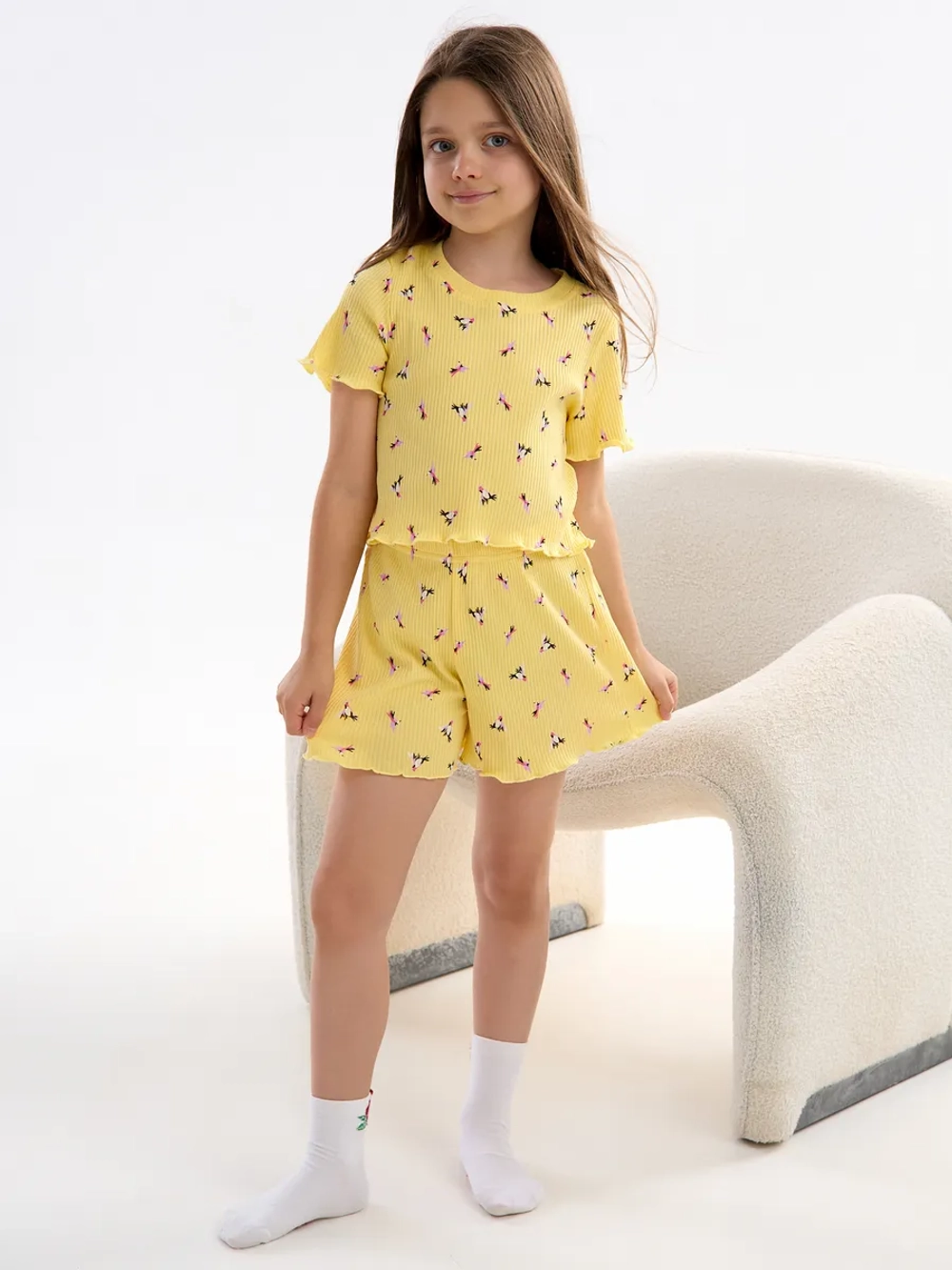 Пижама лапша домашняя с шортами