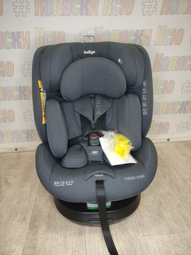 Автокресло детское Indigo E-Tron ISOFIX I-SIZE группа 0/1/2/3 (0-36) серый