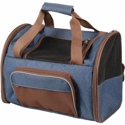 Переноска-рюкзак,синий/коричневый, 41см Д х 23см Ш х 29см В, Flamingo