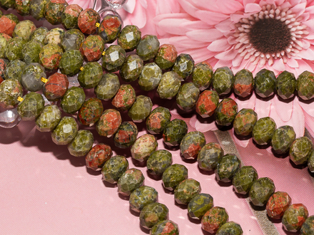Бусины из унакита 8х6мм, рондель (10шт)