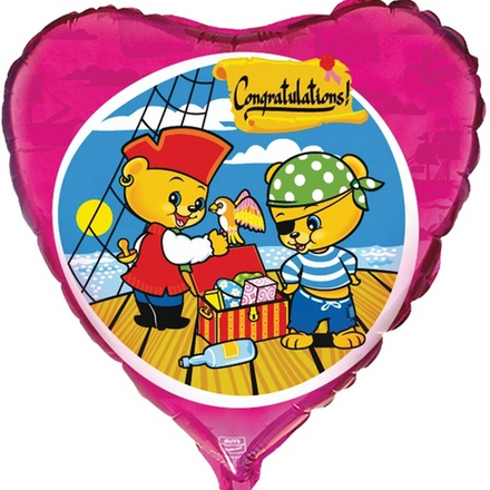 Ф 18" Сердце Медвежата пираты